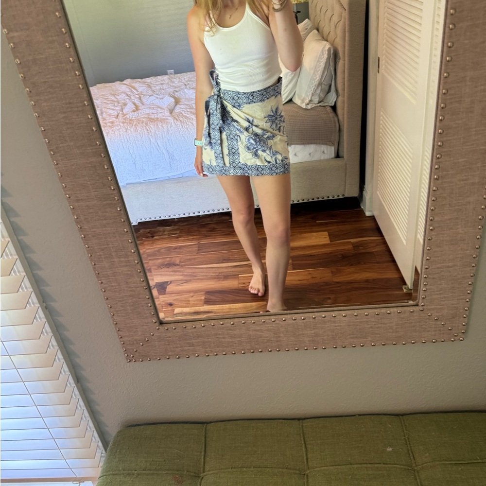 Zara blue wrap skirt
